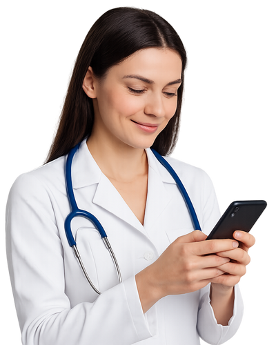 Doctora con estetoscopio